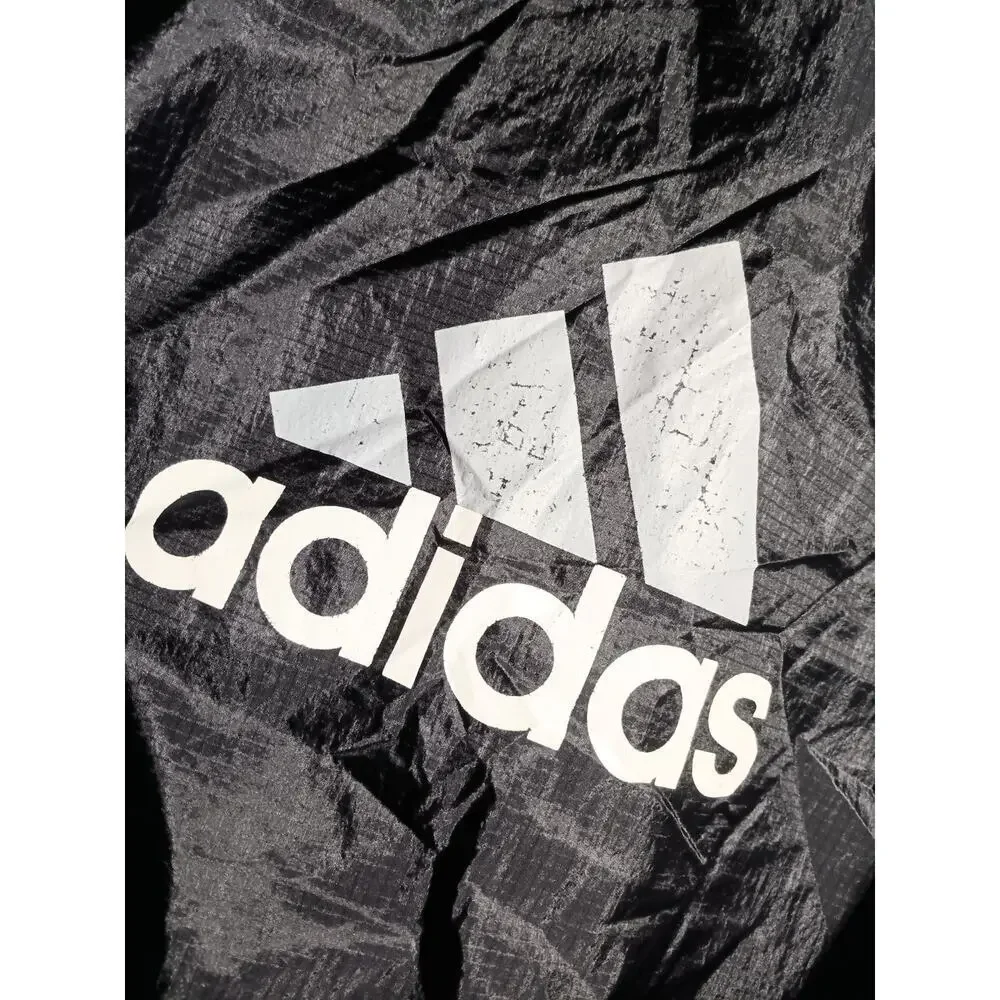 Vintage Adidas Pullover Windbreaker Jacket Men’s L Black White Logo Streetwear